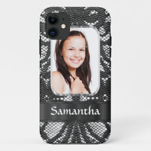 Black lace photo background Case-Mate iPhone case