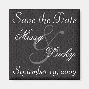 Black Lace Save the Date Magnet