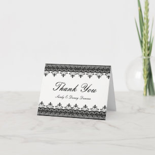 Black Lace Thank You Cards