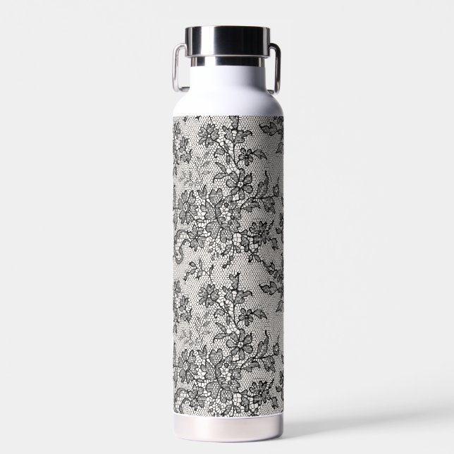 Black Lace Water Bottle (Front)