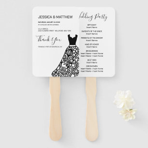 Black Lace Wedding Dress Hand Fan