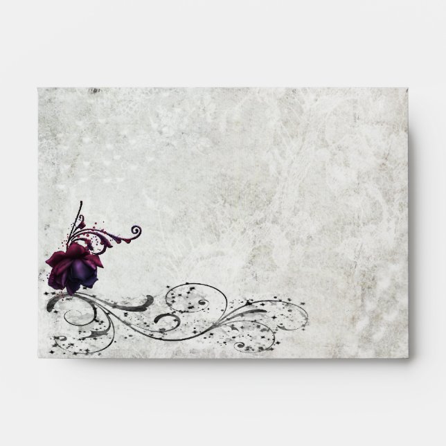 Black Lace Wedding Envelope (Front)