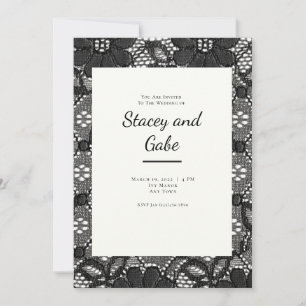 Black Lace Wedding Invitation