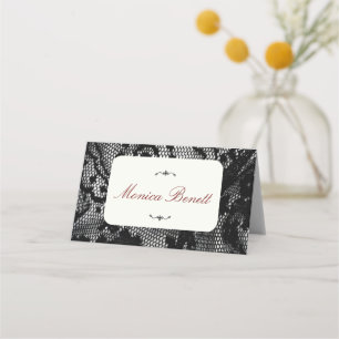 Black Lace Wedding Place Card Elegant Place Cards