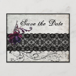 Black Lace Wedding Save the Date