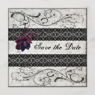 Black Lace Wedding Save the Date