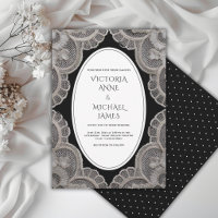 Black Lace Whimsical Vintage Wedding