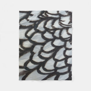 Black Laced Wyandotte Chicken Feather Fleece Blanket