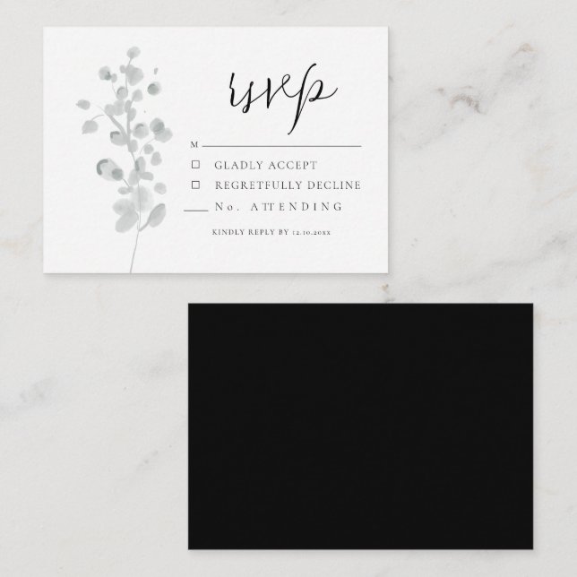 Black Lacquer RSVP  Card (Front/Back)