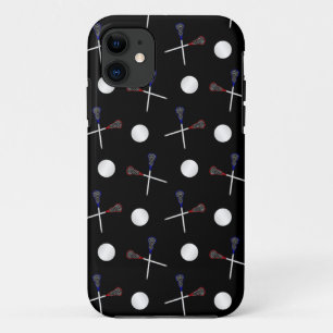 Black lacrosse pattern iPhone 11 case