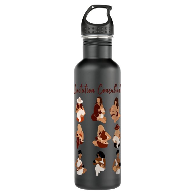 Black Lactation Consultant Breastfeeding African B 710 Ml Water Bottle (Front)