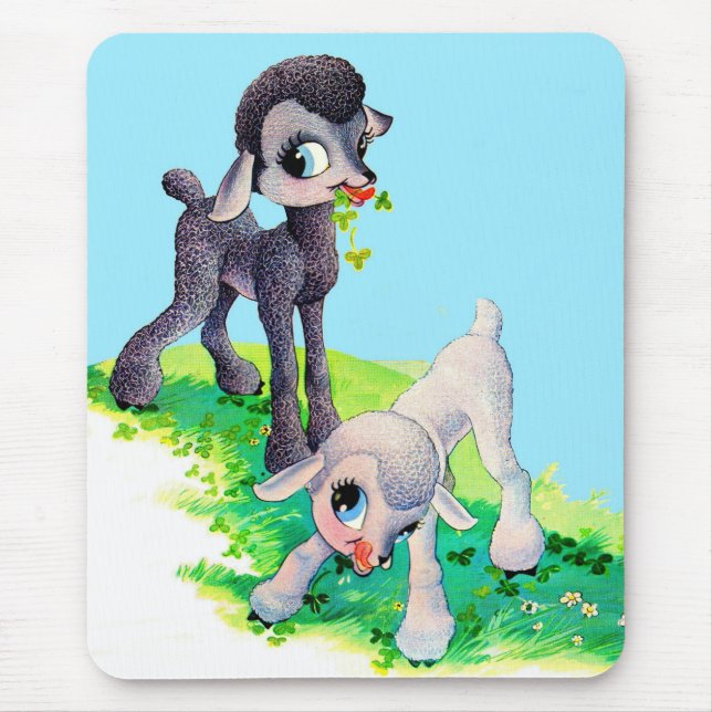 black lamb white lamb mouse pad (Front)