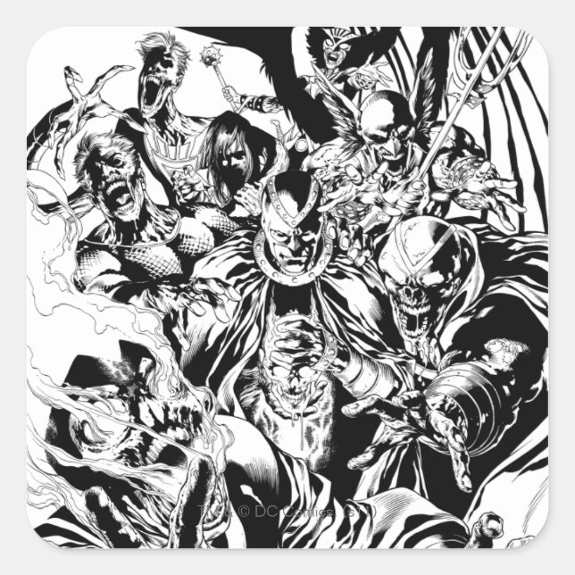 Black Lantern Corps - Black and White Square Sticker (Front)