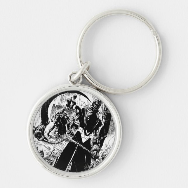 Black Lantern Corps Panel - Black and White Key Ring (Front)