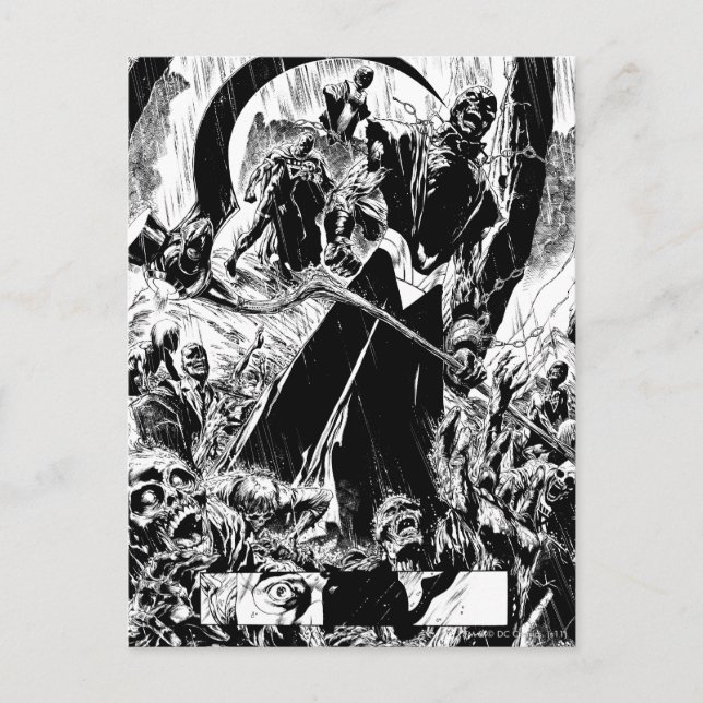 Black Lantern Corps Panel - Black and White Postcard (Front)