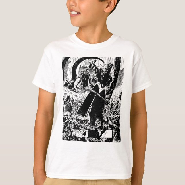 Black Lantern Corps Panel - Black and White T-Shirt (Front)