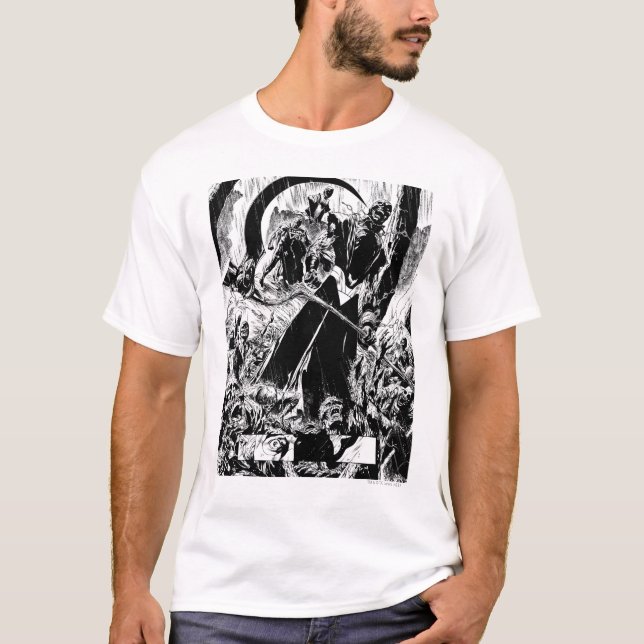 Black Lantern Corps Panel - Black and White T-Shirt (Front)