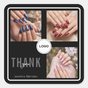 Black Lash Artist Studio Photo Collage Thank you Square Sticker