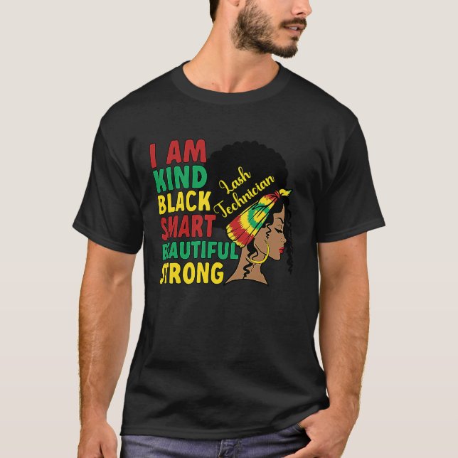 Black Lash Technician African American Lash Tech T-Shirt (Front)