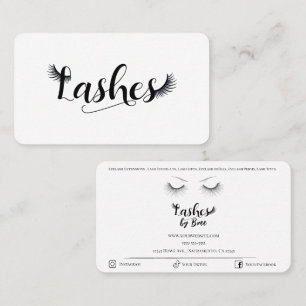Black Lashes Wispy Eyelashes Beauty Business Card