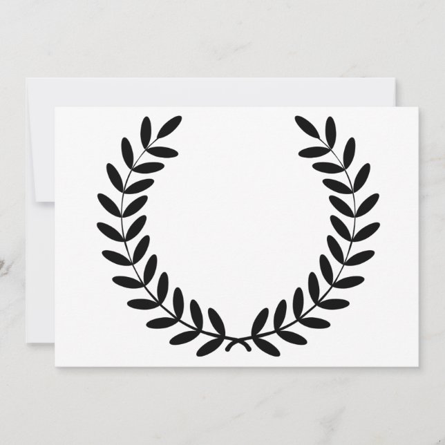 Black Laurel Wreath Greek Olive Branch Invitation (Front)
