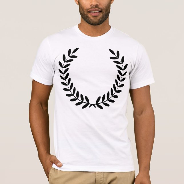 Black Laurel Wreath Greek Olive Branch T-Shirt (Front)