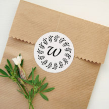 Black laurel wreath monogrammed