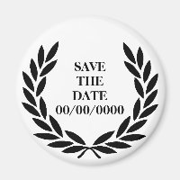 Black Laurel Wreath Save-the-Date
