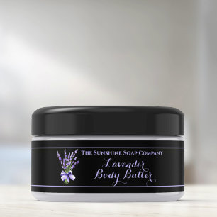 Black Lavender Body Butter jar label 1 x 7.25