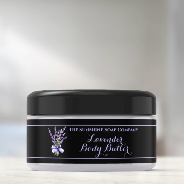 Black Lavender Body Butter jar label 1 x 7.25 (Creator Uploaded)