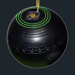 Black Lawn Bowl, Ceramic Tree Decoration<br><div class="desc">Pictured is a vintage black Lawn bowl.</div>