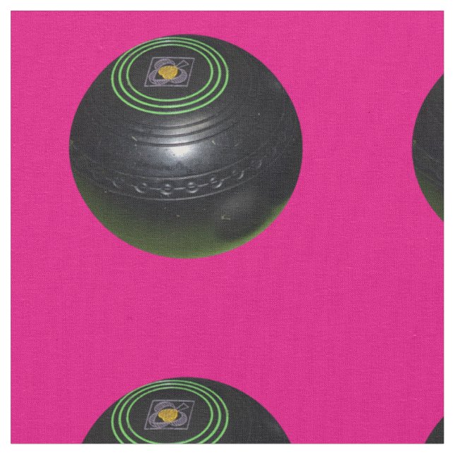 Black Lawn Bowl On Magenta, Fabric (Close Up)