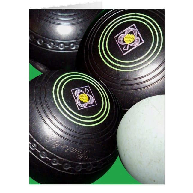 Black Lawn Bowls And Kitty, (Front)