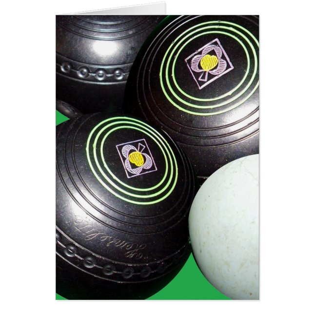 Black Lawn Bowls And Kitty, (Front)