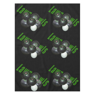 Black Lawn Bowls And Logo, Tablecloth