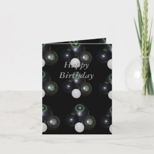 Black Lawn Bowls, Small Happy Birthday Card