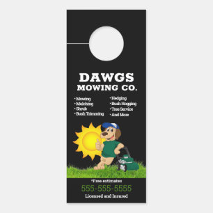 Black Lawn Service Door Hanger