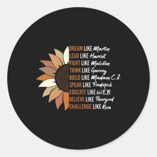 Black Leader Black History Month Dream Like Martin Classic Round Sticker