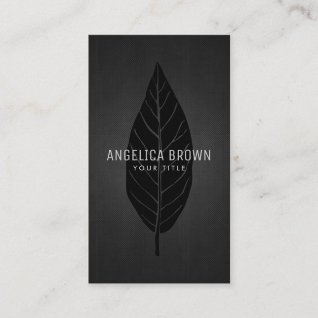 Black Leaf Business Card (Front)