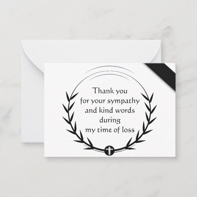 Black Leaf Thank You Card (Front)