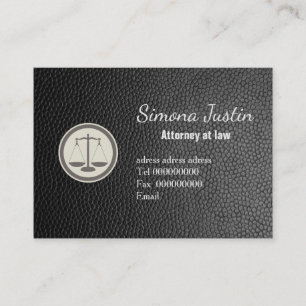 Black Leather attorney at law business card