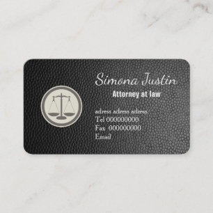 Black Leather attorney business card