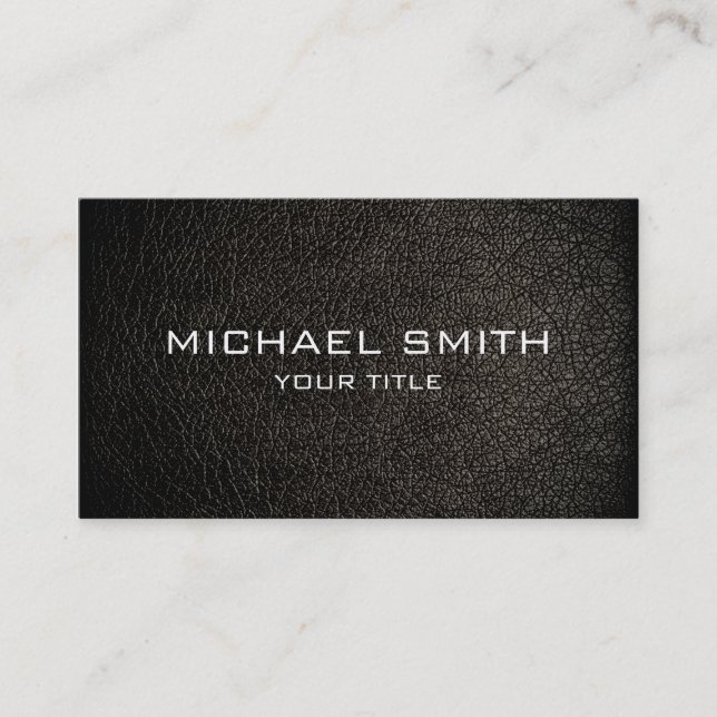 Black leather business card (Front)
