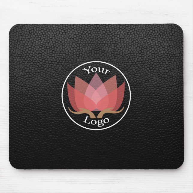 Black Leather Custom LOGO Mouse Pad (Front)