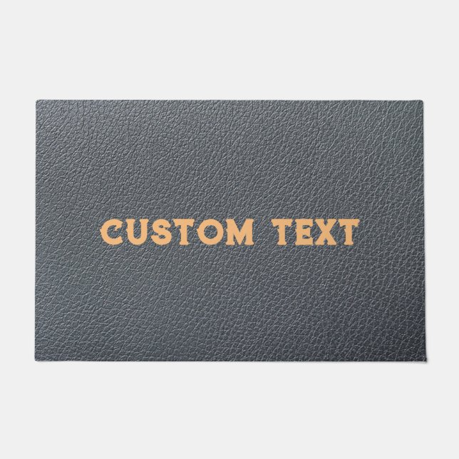 BLACK LEATHER CUSTOM NAME DOOR MAT (Front)