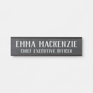 Black Leather Hanging Door Sign Name Plate
