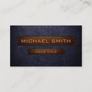 Black leather look brown tag