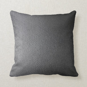Black Leather Look Pattern Cushion