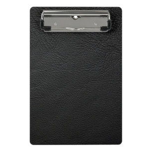 Black leather  mini clipboard