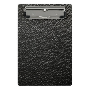 Black leather  mini clipboard